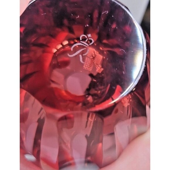 Rosenthal Crystal Vase 4" Vintage 1935-1956 Pink Faceted Floral Design - Picture 5 of 16